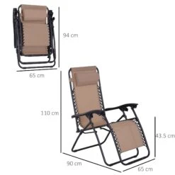 Outsunny Sun Lounger With Pillow - Beige -OUTSUNNY Store 1624274900 87616500 e674f332 da5a 4911 b6b7 008ef20e11b6