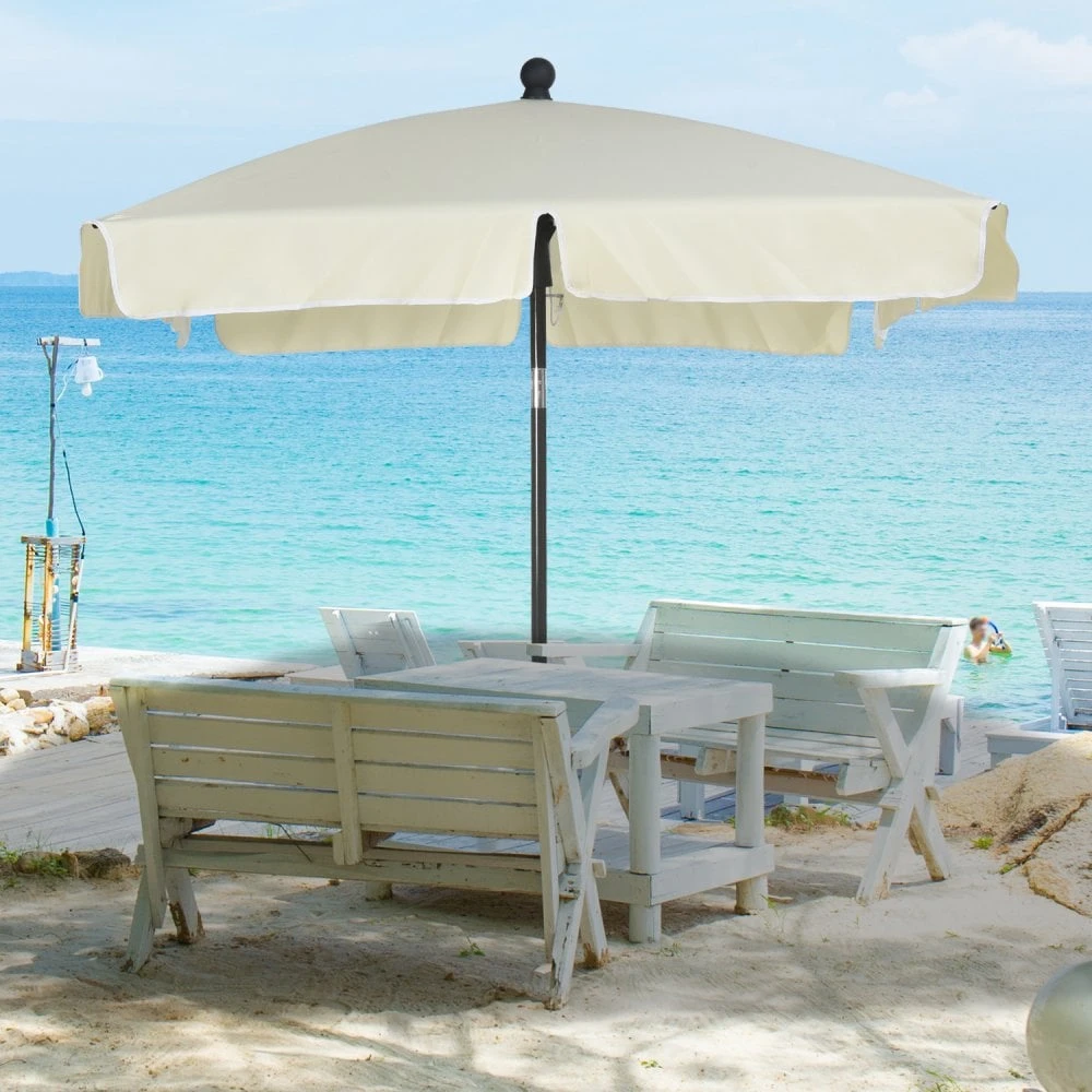 Oasis Rectangular Patio Umbrella Parasol With Tilt - Cream 2 Oasis Rectangular Patio Umbrella Parasol With Tilt - Cream - Image 2