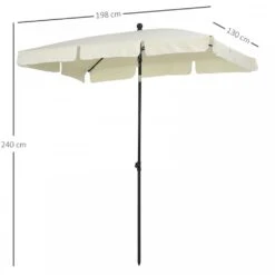Oasis Rectangular Patio Umbrella Parasol With Tilt - Cream 11 Oasis Rectangular Patio Umbrella Parasol With Tilt - Cream -OUTSUNNY Store 1624274921 90787000