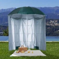 Oasis 2.2 M Outdoor Fishing Parasol Umbrella With Side Panel - Dark Green 16 Oasis 2.2 M Outdoor Fishing Parasol Umbrella With Side Panel - Dark Green -OUTSUNNY Store 1624275230 92620200