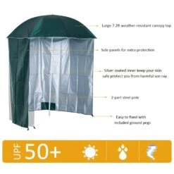 Oasis 2.2 M Outdoor Fishing Parasol Umbrella With Side Panel - Dark Green 17 Oasis 2.2 M Outdoor Fishing Parasol Umbrella With Side Panel - Dark Green -OUTSUNNY Store 1624275234 72013400