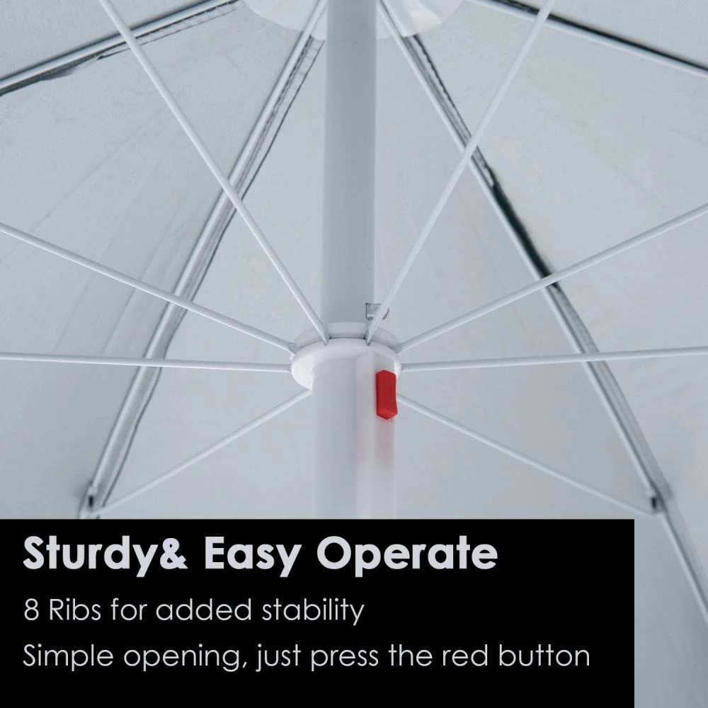 Oasis 2.2 M Outdoor Fishing Parasol Umbrella With Side Panel - Dark Green 7 Oasis 2.2 M Outdoor Fishing Parasol Umbrella With Side Panel - Dark Green - Image 7