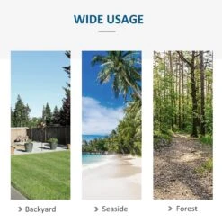 Outsunny Blue Multi- Coloured Hammock With Metal Stand And Carrying Bag. -OUTSUNNY Store 1624275391 52054200