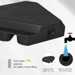 Outsunny 4PCs Fillable Parasol Base W/ Steel Cross Base Garden Umbrella Stand Weight Umbrella Sand Water Plastic Black 16 Outsunny 4PCs Fillable Parasol Base W/ Steel Cross Base Garden Umbrella Stand Weight Umbrella Sand Water Plastic Black -OUTSUNNY Store 1624275440 26538400 eba689c9 56ad 4818 85c4 e06ead6ea5d2