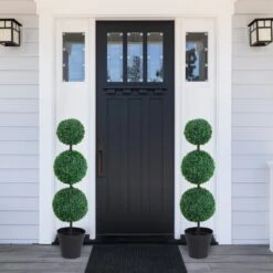 Outsunny Set Of 2 Artificial Topiary Trees, With Pot -OUTSUNNY Store 1624275586 10750100