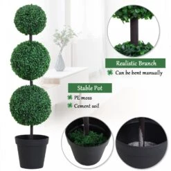 Outsunny Set Of 2 Artificial Topiary Trees, With Pot -OUTSUNNY Store 1624275591 47861200