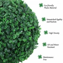 Outsunny Set Of 2 Artificial Topiary Trees, With Pot -OUTSUNNY Store 1624275593 39830200