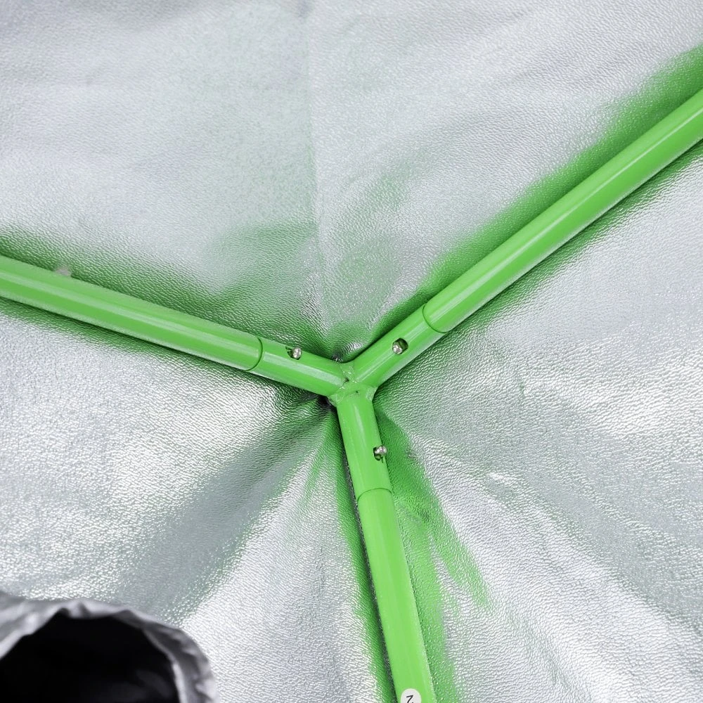 Outsunny Hydroponic Plant Grow Tent Canopy Indoor Reflective Mylar Green Room 600D Oxford 120L X60W X150Hcm Silver 8 Outsunny Hydroponic Plant Grow Tent Canopy Indoor Reflective Mylar Green Room 600D Oxford 120L X60W X150Hcm Silver - Image 8