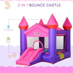 Outsunny Kids Bounce Castle House Inflatable Trampoline Slide 2 In 1 With Inflator For Kids Age 3-12 -OUTSUNNY Store 1645286792 34386700