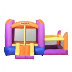 Outsunny Bouncy Castle With Trampoline & Slide 3in1 - Multi Colour -OUTSUNNY Store 1645286984 57866100