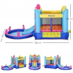 Outsunny Kids Bounce Castle House Inflatable Trampoline Slide Water Pool 3 In 1 With Inflator For Kids Age 3-12 Octopus Design W/ Carrybag -OUTSUNNY Store 1645287044 47446500
