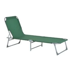 Outsunny Portable Adjustable Lounger,Oxford Cloth-Green -OUTSUNNY Store 1645297831 28884300