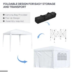 Outsunny Gazebo 2.95 M X 2.95 M - White -OUTSUNNY Store 1aS88c185156050d4 jpg