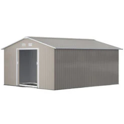 Outsunny Metal Shed 13 X 11ft - Light Grey 21 Outsunny Metal Shed 13 X 11ft - Light Grey -OUTSUNNY Store 1hSdaa18573b67a6d jpg
