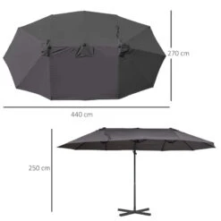 Outsunny Double Parasol 4.6m - Grey -OUTSUNNY Store 1ira121816f81bdcf jpg