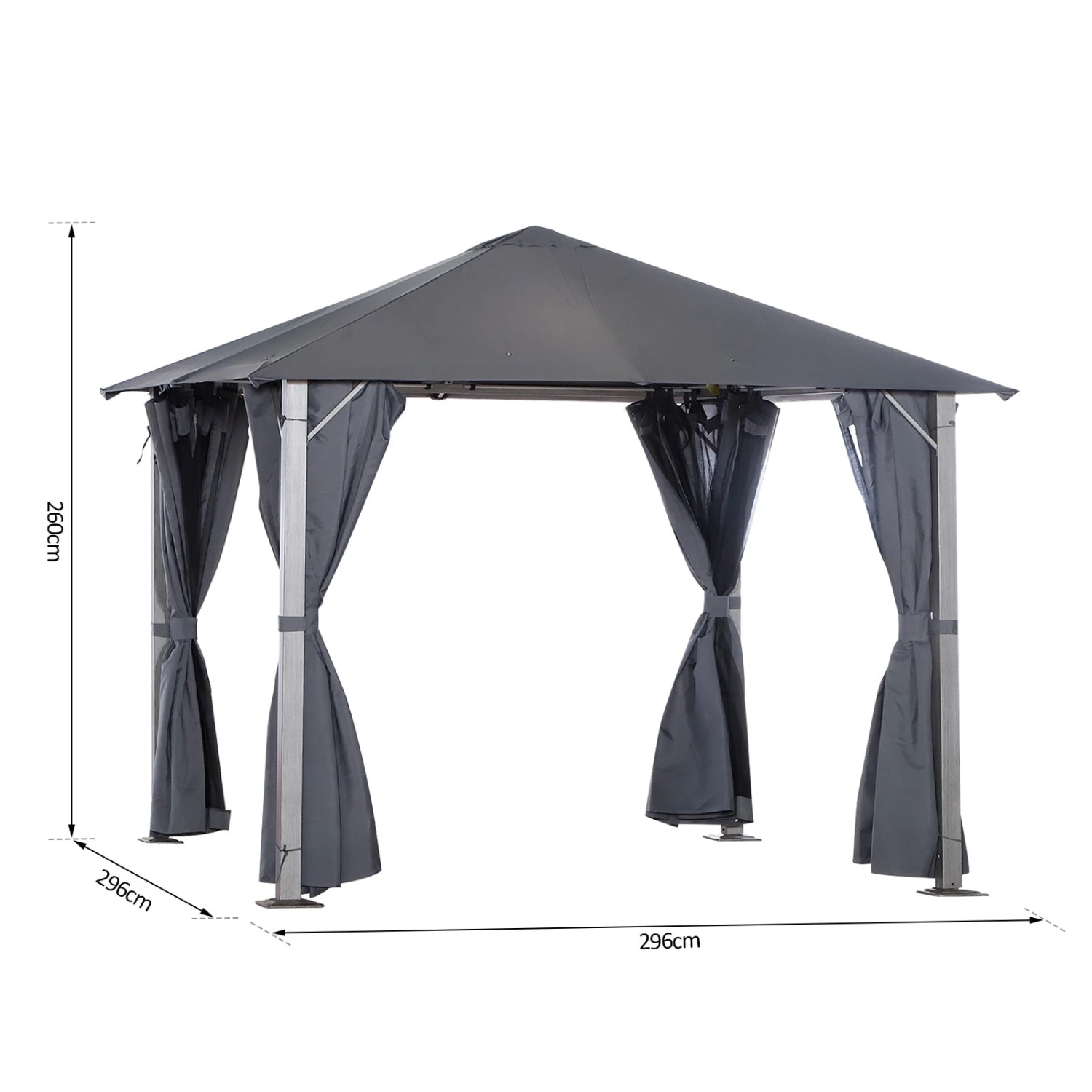 Outsunny Gazebo Grey 3 Outsunny Gazebo Grey - Image 3