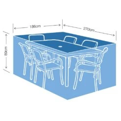 Silver & Stone Outdoor Furniture Cover For 6 Seater Rectangle 270 X 186 X 89cm Green -OUTSUNNY Store 23972521