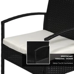 Outsunny 4 Pieces Outdoor PE Rattan Corner Sofa With Cushions - Black -OUTSUNNY Store 2L03f917dc140fcbd