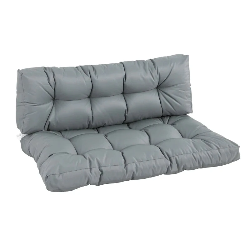 Outsunny-2 Piece Garden Pallet Padded Cushions - Grey 1 Outsunny-2 Piece Garden Pallet Padded Cushions - Grey