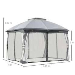 Outsunny 3.7 X 3(m) Metal Gazebo Grey -OUTSUNNY Store 2mC1e717dc5300fe0 fbe94f0a 3f9f 45e4 92da 6cce345fa3c4