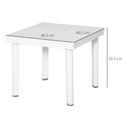 Outsunny Patio End Table - White -OUTSUNNY Store 3 2 3baff67f 228f 412c afd7 b1c50b669ec4