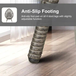 Outsunny Wicker Rattan Egg Chair With 4 Legs Grey -OUTSUNNY Store 34zb1017eecc29b03 jpg