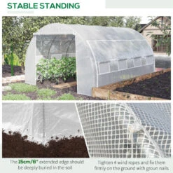 Outsunny Greenhouse Polytunnel 4x3x2m - White -OUTSUNNY Store 3DDb1017f010117bb jpg