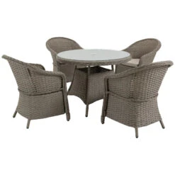 Outsunny Rattan Dining Set 4 Seater - Grey 24 Outsunny Rattan Dining Set 4 Seater - Grey -OUTSUNNY Store 3Sn98a18041c966ae jpg