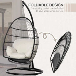 Outsunny Rattan Hanging Egg Chair Black 16 Outsunny Rattan Hanging Egg Chair Black -OUTSUNNY Store 3Wyb101801c81fd76 jpg