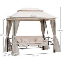 Outsunny Gazebo Swing Chair Bed - Beige -OUTSUNNY Store 3cD4d81859ab64979 jpg