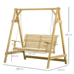 Outsunny 2 Seater Wooden Swing Bench 7 Outsunny 2 Seater Wooden Swing Bench -OUTSUNNY Store 3ds25e17dc1d37f05