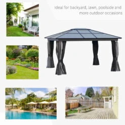 Outsunny Hardtop Gazebo 3.6 X 4m - Black & Dark Grey -OUTSUNNY Store 3oE75617f96872b6d jpg