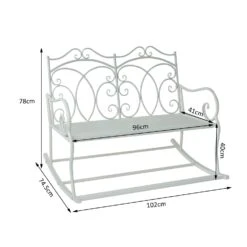 Outsunny Rocking Chair- White -OUTSUNNY Store 3uBa1217ee2cf0bf5 16c0a888 fc4d 4c0a b6ce fa6f7e47380d