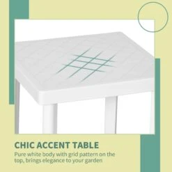 Outsunny Patio End Table - White -OUTSUNNY Store 4 1 8ef5b844 d58e 47e9 8f7f 799b7de57205