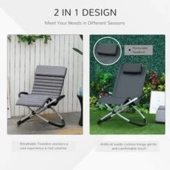 Outsunny Rocking Chair - Grey 12 Outsunny Rocking Chair - Grey -OUTSUNNY Store 4 1 cbd46c2f 8321 45b2 a2d1 9246f7f09ab8