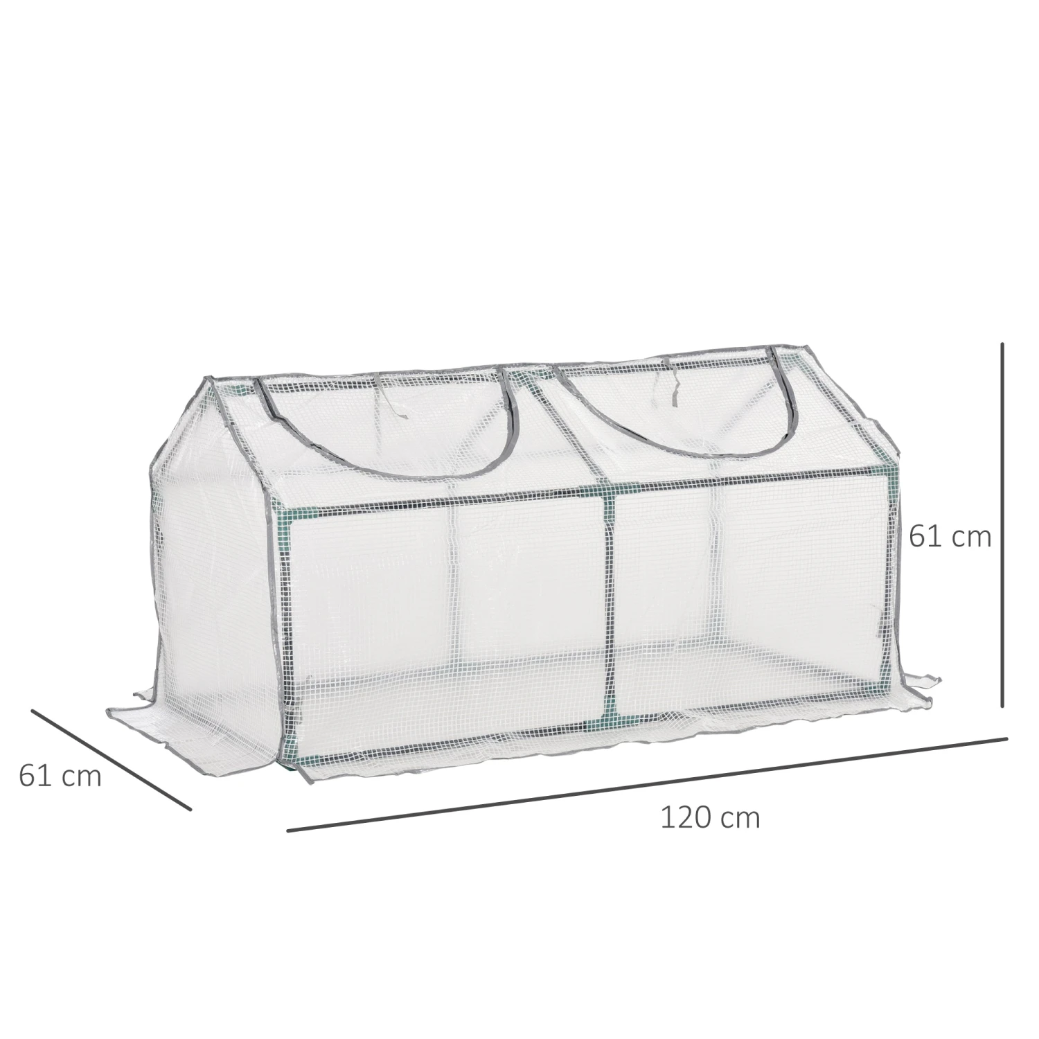 Outsunny Mini Greenhouse With 2 Windows, Plant Flower Herbs Growing, PE, 120 X 61 X 61cm 3 Outsunny Mini Greenhouse With 2 Windows, Plant Flower Herbs Growing, PE, 120 X 61 X 61cm - Image 3