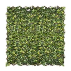 Silver & Stone Expanding Willow Leaf Trellis With Artificial Leaves 2m X 1m