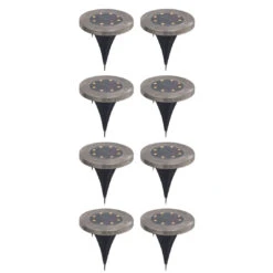 Silver & Stone Outdoor Solar Ground Lights Pack Of 8