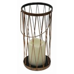 Silver & Stone Outdoor Solar Candle Lantern With Warm White LEDs
