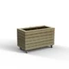 Forest Garden Linear Planter - Double With Wheels 49.6cm(h) X 80cm(w) X 40cm(d)