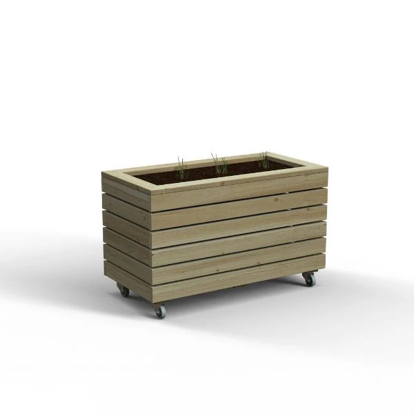 Forest Garden Linear Planter - Double With Wheels 49.6cm(h) X 80cm(w) X 40cm(d) 1 Forest Garden Linear Planter - Double With Wheels 49.6cm(h) X 80cm(w) X 40cm(d)