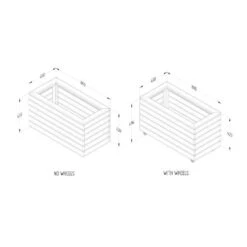 Forest Garden Linear Planter - Double With Wheels 49.6cm(h) X 80cm(w) X 40cm(d) 11 Forest Garden Linear Planter - Double With Wheels 49.6cm(h) X 80cm(w) X 40cm(d) -OUTSUNNY Store 4937432 4