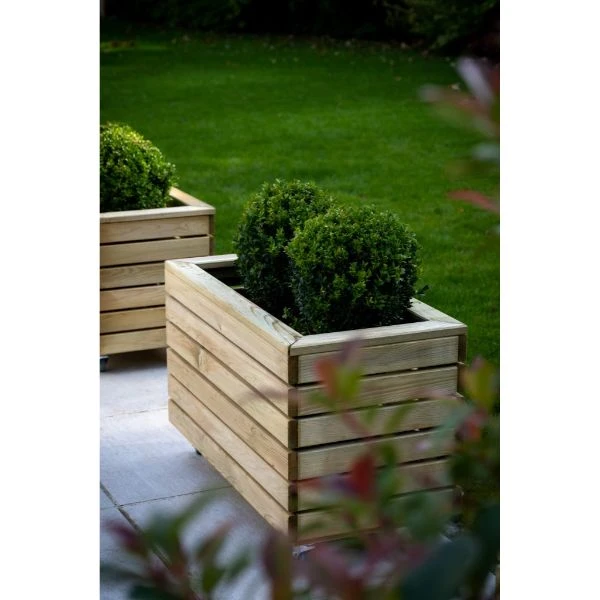 Forest Garden Linear Planter - Double With Wheels 49.6cm(h) X 80cm(w) X 40cm(d) 5 Forest Garden Linear Planter - Double With Wheels 49.6cm(h) X 80cm(w) X 40cm(d) - Image 5