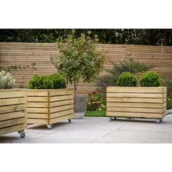 Forest Garden Linear Planter - Double With Wheels 49.6cm(h) X 80cm(w) X 40cm(d) 14 Forest Garden Linear Planter - Double With Wheels 49.6cm(h) X 80cm(w) X 40cm(d) -OUTSUNNY Store 4937432 7