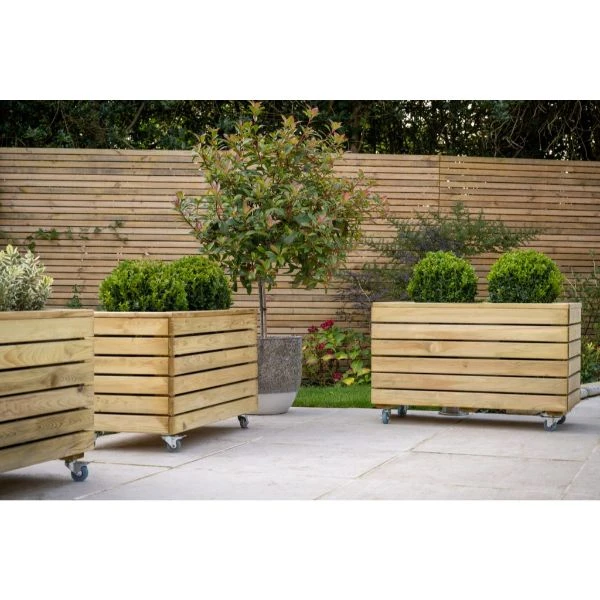 Forest Garden Linear Planter - Double With Wheels 49.6cm(h) X 80cm(w) X 40cm(d) 7 Forest Garden Linear Planter - Double With Wheels 49.6cm(h) X 80cm(w) X 40cm(d) - Image 7