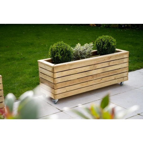 Forest Garden Linear Planter - Long With Wheels 49.6cm(h) X 120cm(w) X 40cm(d) 2 Forest Garden Linear Planter - Long With Wheels 49.6cm(h) X 120cm(w) X 40cm(d) - Image 2