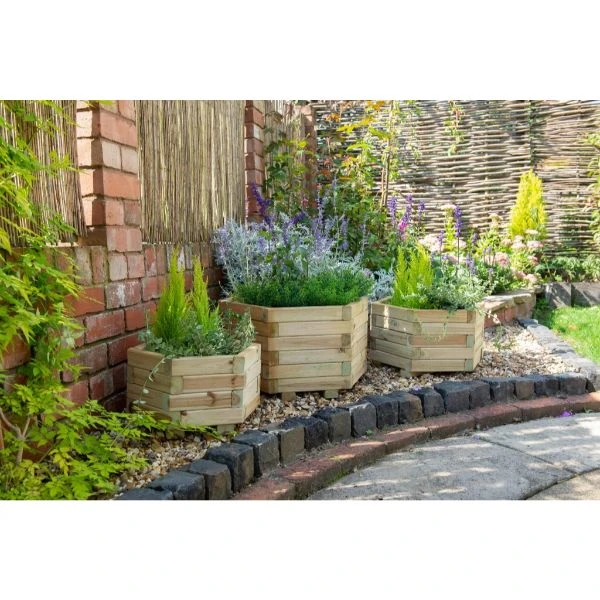Forest Garden York Hexagonal Planter - Set Of 3 2 Forest Garden York Hexagonal Planter - Set Of 3 - Image 2