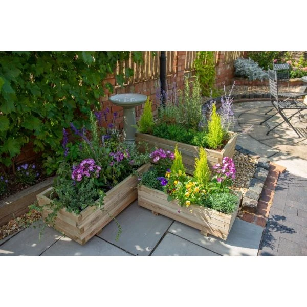 Forest Garden Durham Rectangular Planter - Set Of 3 3 Forest Garden Durham Rectangular Planter - Set Of 3 - Image 3