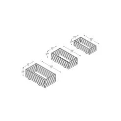 Forest Garden Durham Rectangular Planter - Set Of 3 7 Forest Garden Durham Rectangular Planter - Set Of 3 -OUTSUNNY Store 4937531 4