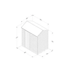Forest Garden Shiplap Dip Treated 6x4 Reverse Apex Shed - No Window -OUTSUNNY Store 4937791 3